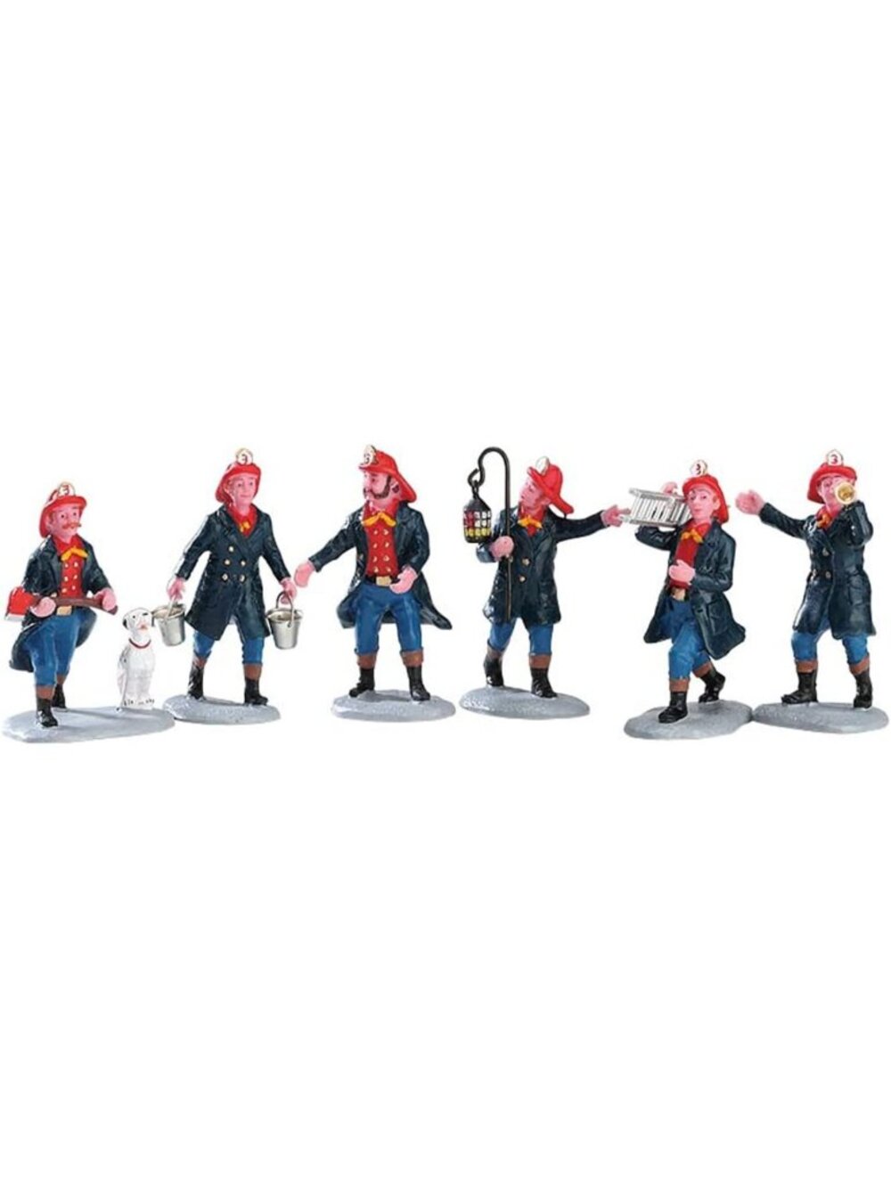 Set of 6 Fireman Figurines - Collectible Holiday Decor for Home & Office